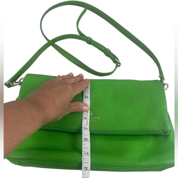 Kate Spade Cobble Hill Marsala FoldOver Convertible Crossbody Bag Green Leather - Picture 12 of 15